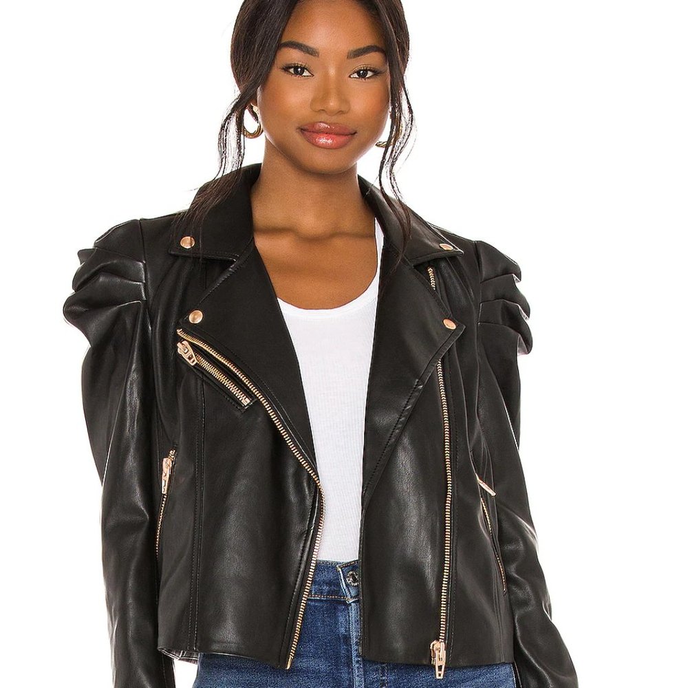 Revolve/BlankNYC Lonestar Puff Sleeve Faux Leather Jacket